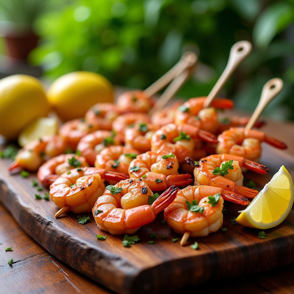 Grilled Shrimp Skewers with Lemon and Herbs