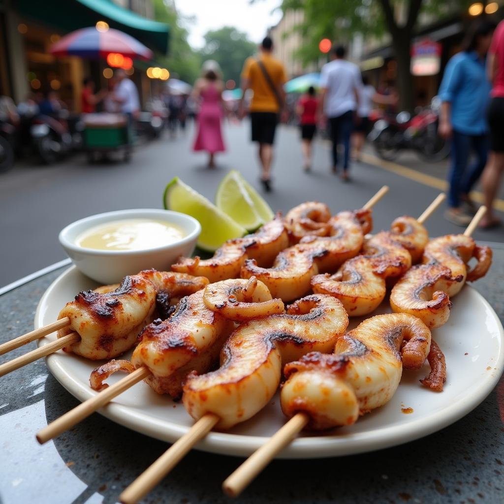 Grilled Squid on Hanoi Streets