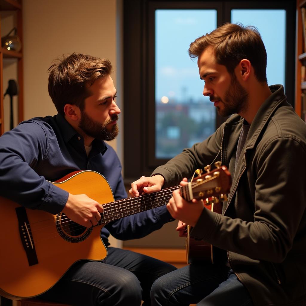 Guitar Teacher in Hanoi with Student