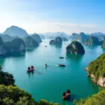 Ha Long Bay's Majestic Limestone Karsts Emerging from the Emerald Waters