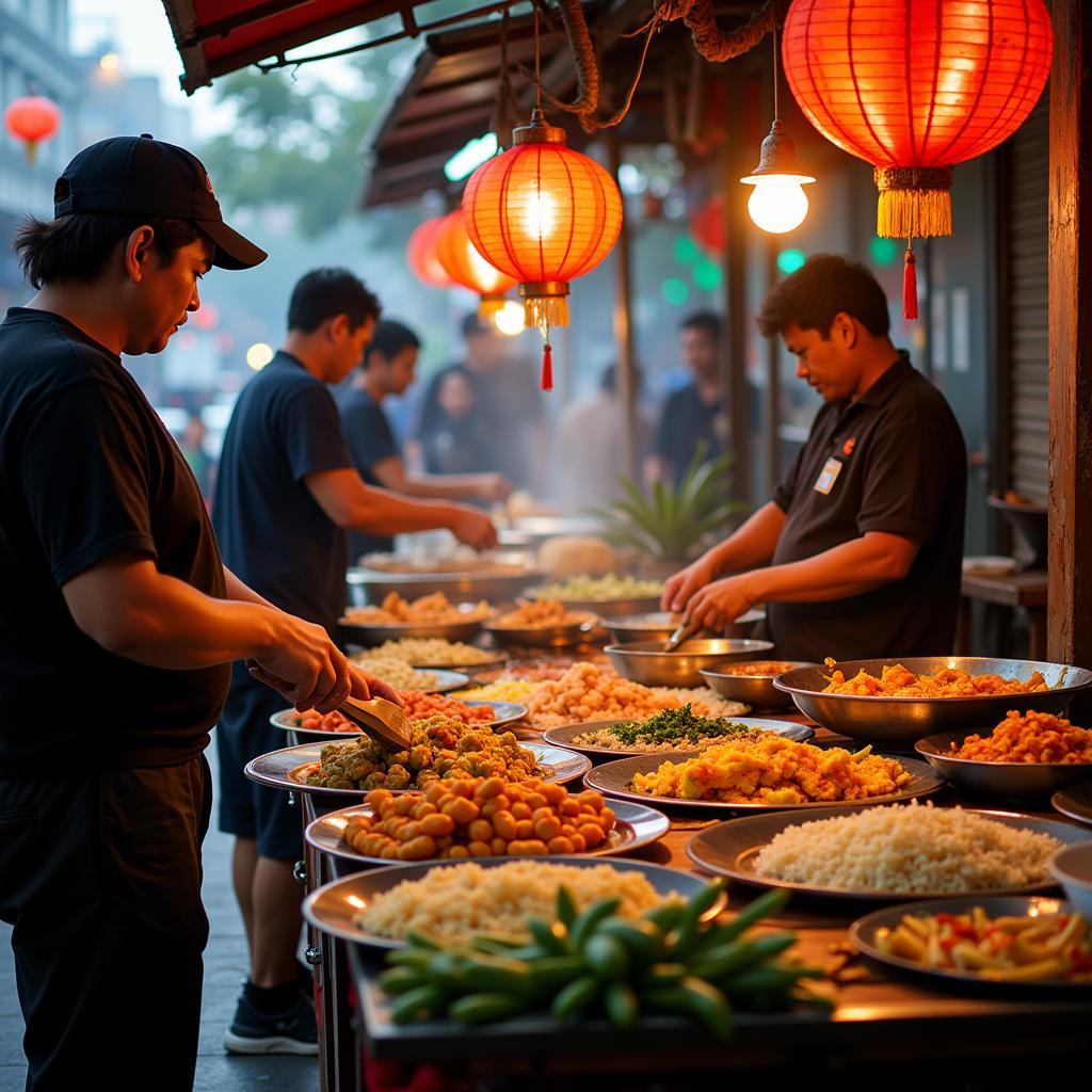 Hanoi street food scene bustling with activity during the autumn months