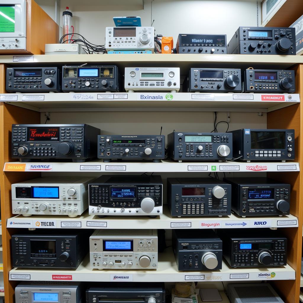 Modern electronics store in Hanoi selling Japanese radios