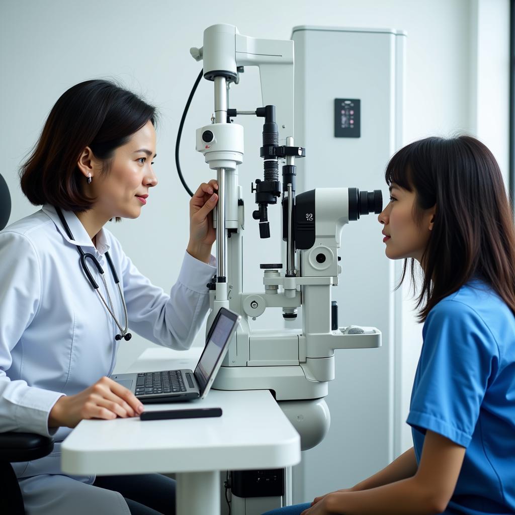 Modern Eye Examination Equipment in Hanoi Clinic