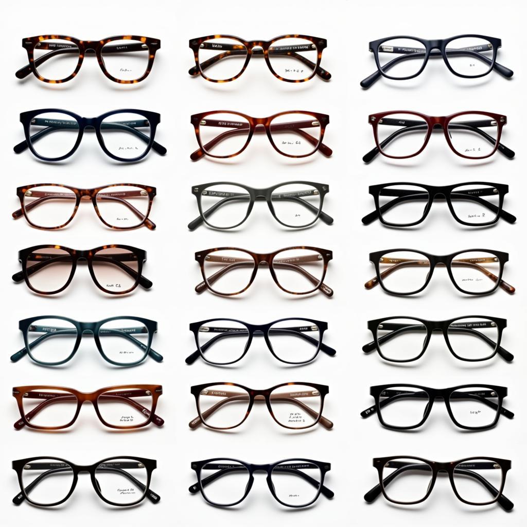 Variety of eyeglasses frames and lenses in Hanoi