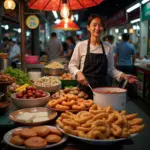 Hanoi Food Market with Diem Heo Display