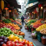 Fresh Produce at a Hanoi Market