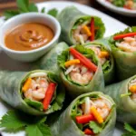 Fresh spring rolls with peanut sauce