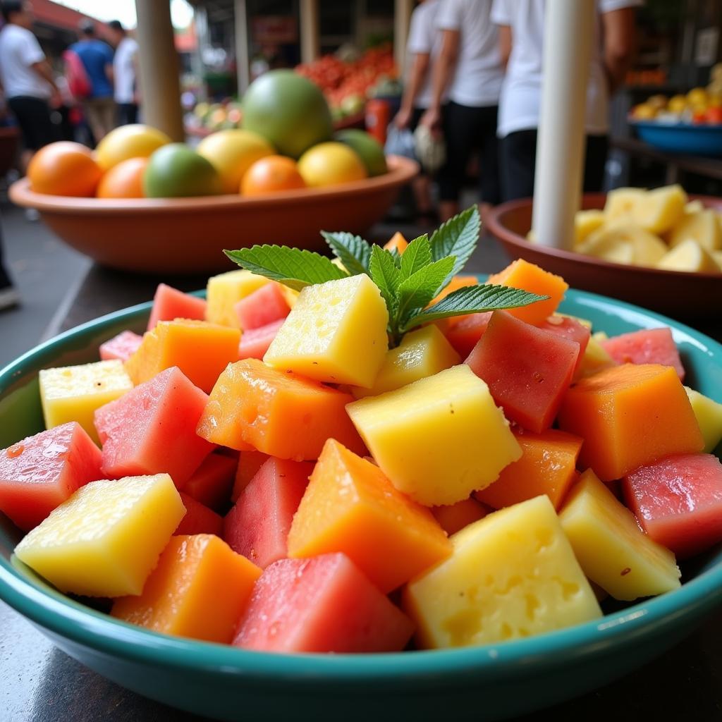 Fresh Tropical Fruit Salad in Hanoi