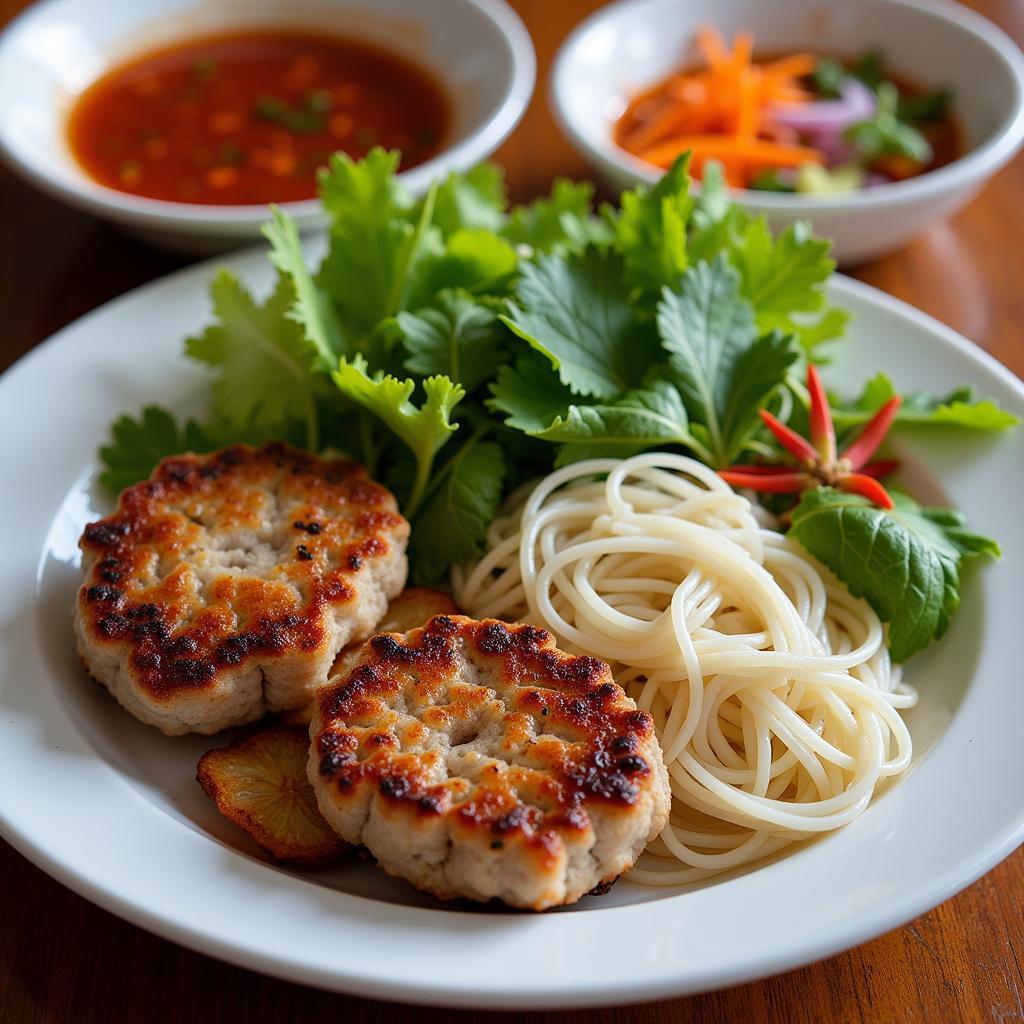 Hanoi's Hidden Savory Gems: Bun Cha with grilled pork and vermicelli noodles.