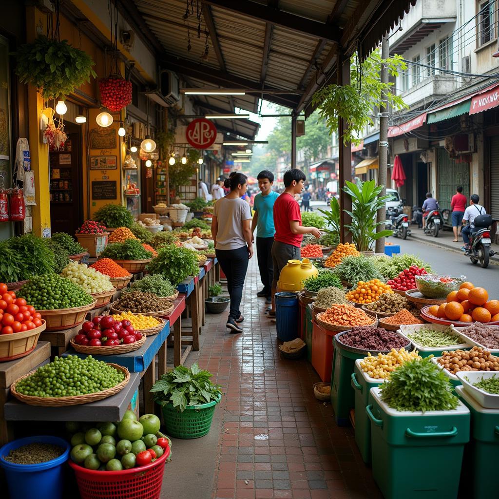 Fresh Ingredients at a Hanoi Local Market