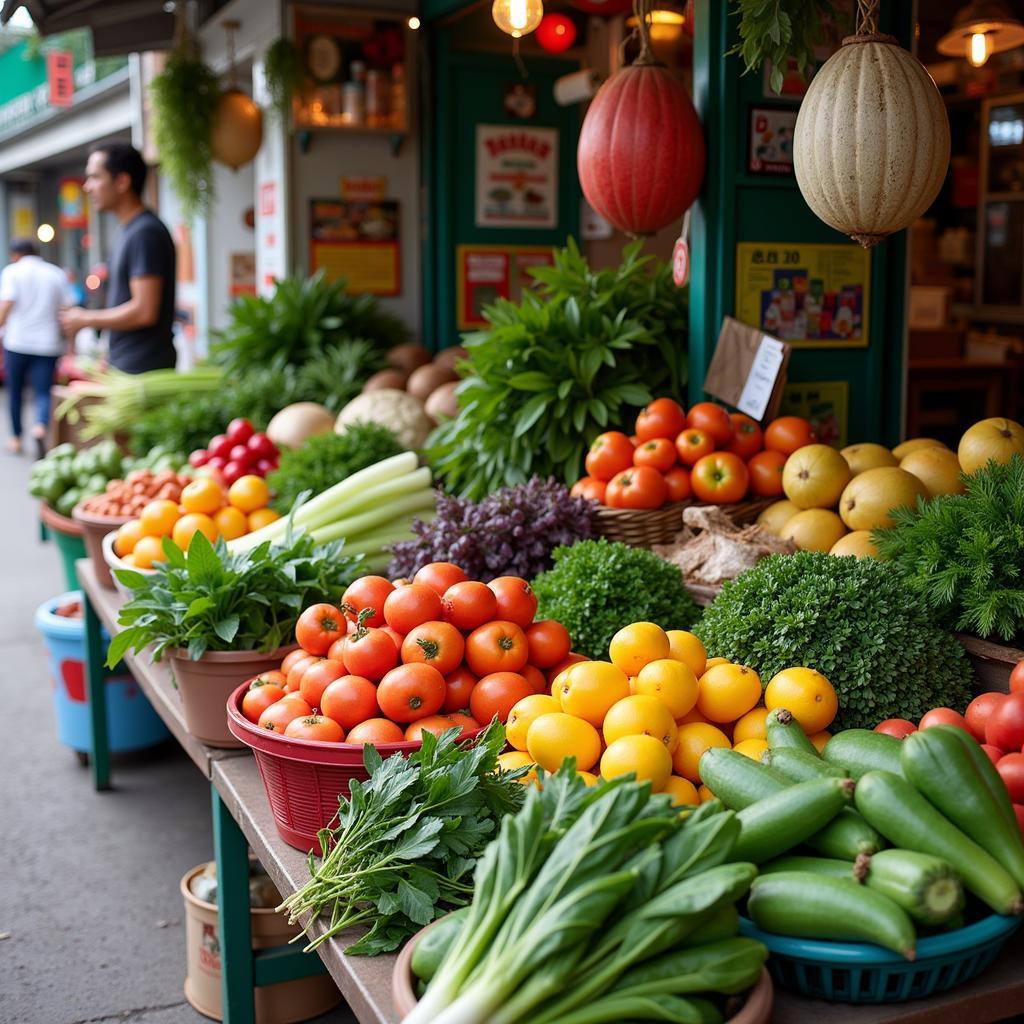 Fresh produce at a local market in Hanoi