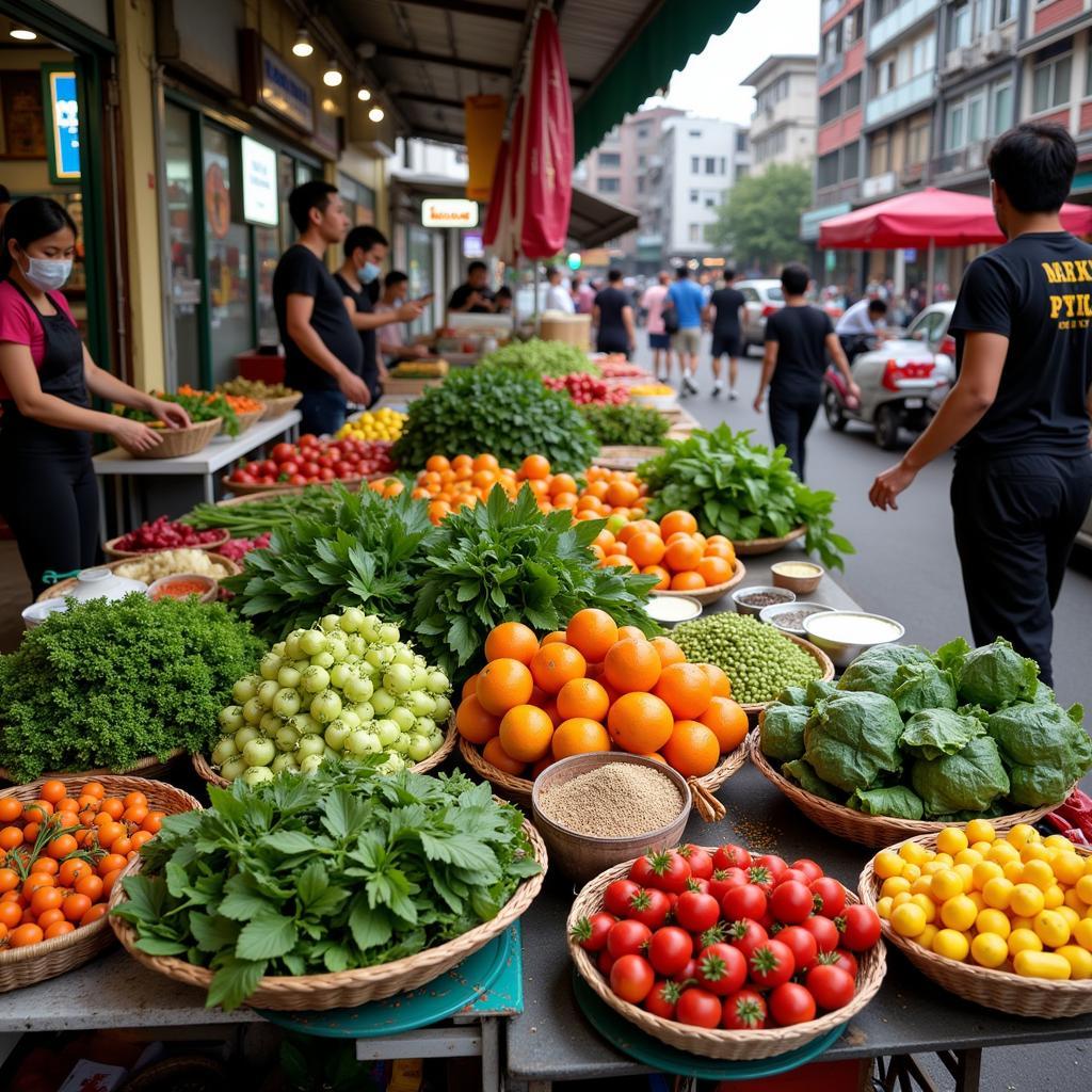 Hanoi Local Market Fresh Produce