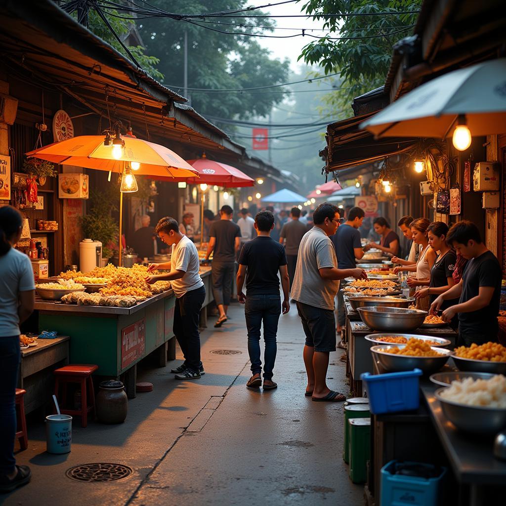 Hanoi Local Market Street Food Scene