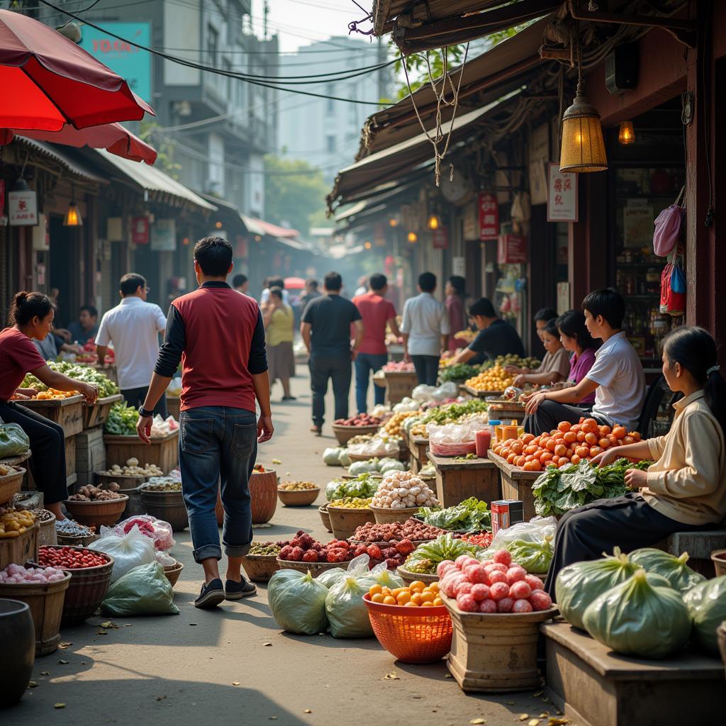 A local market in Hanoi during the subsidy period.