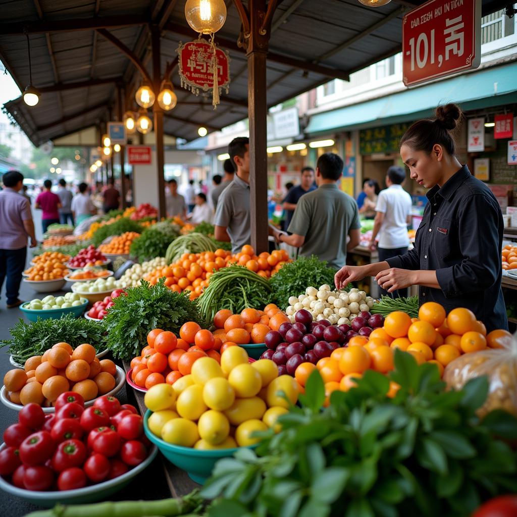 Fresh Produce at a Hanoi Market