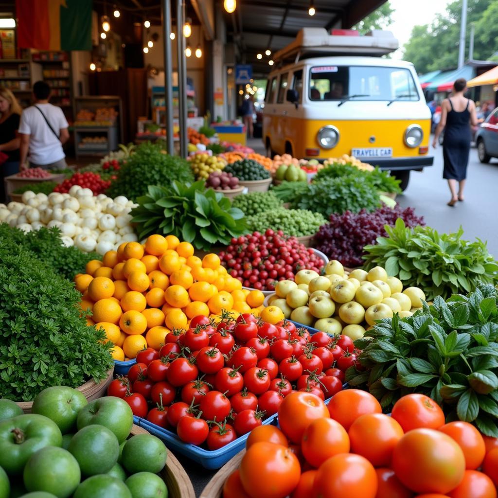 Fresh produce at Hanoi market with TRAVELCAR