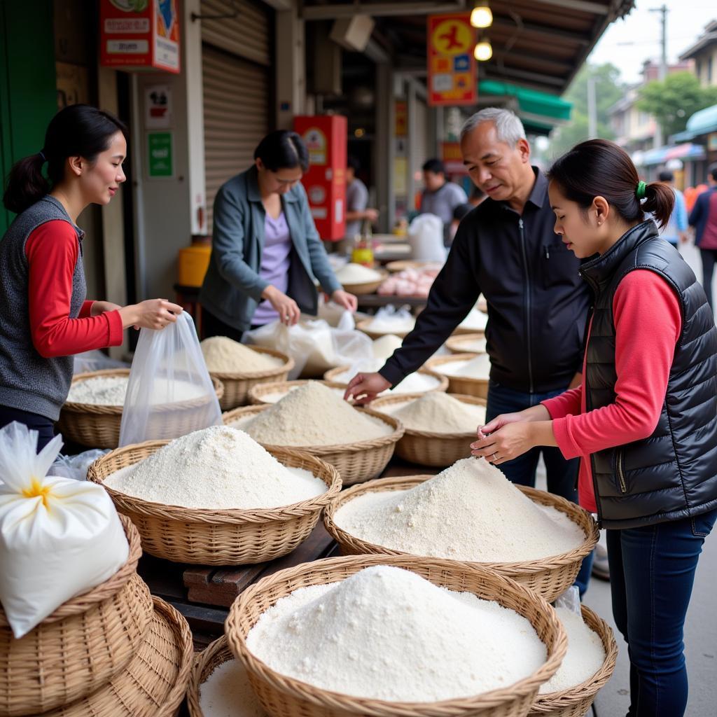 Flour Vendors in Hanoi Markets