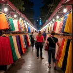 Pleated skirts at Hanoi Night Market