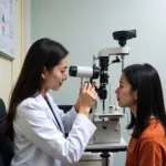 Hanoi Ophthalmologist Conducting an Eye Exam