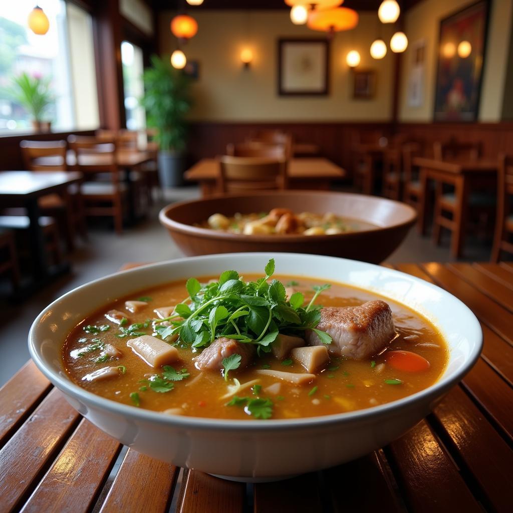 Savory Pho in a Hanoi Restaurant