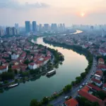 Hanoi Red River: A symbolic dragon's vein flowing through the city, bringing prosperity and life.