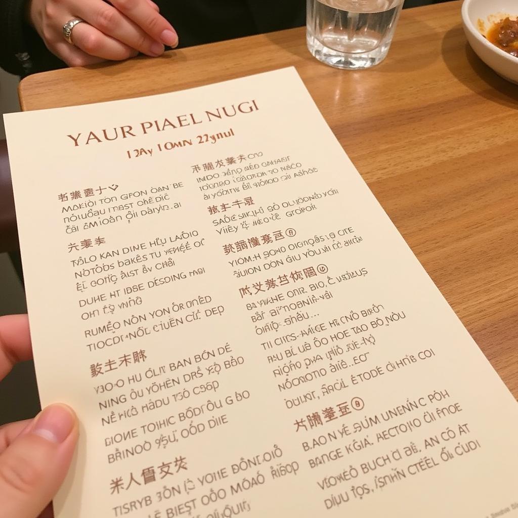 A Hanoi restaurant menu featuring bird's nest dishes