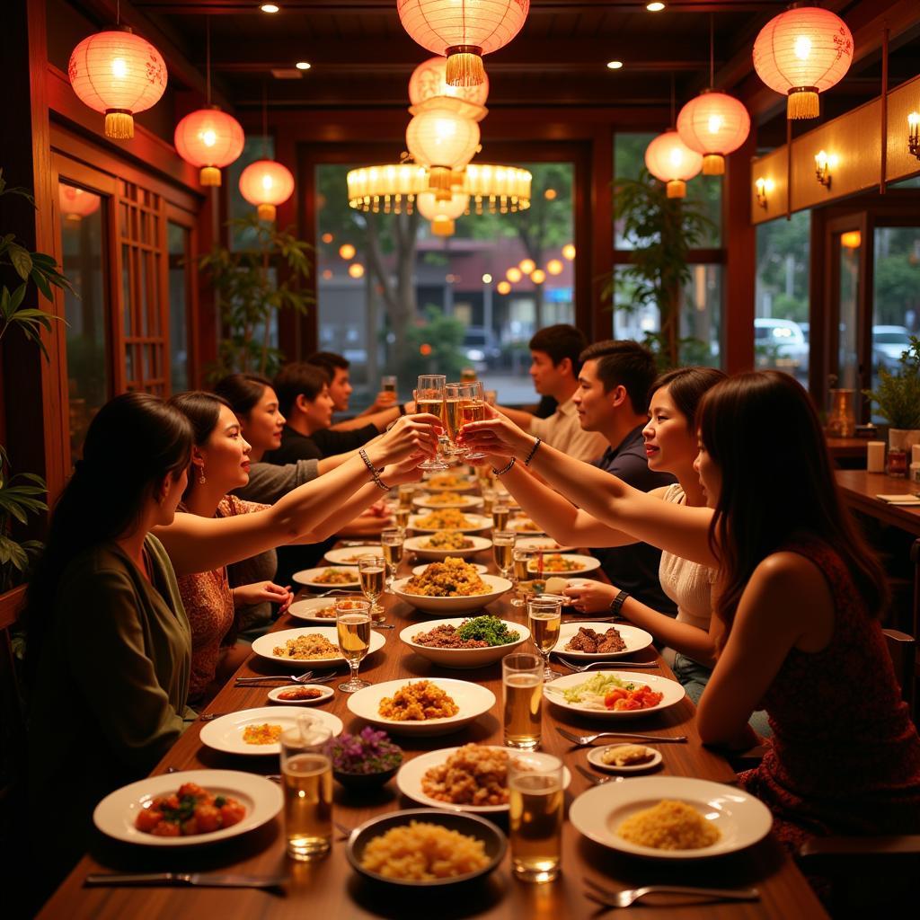 Birthday celebration at a Hanoi restaurant