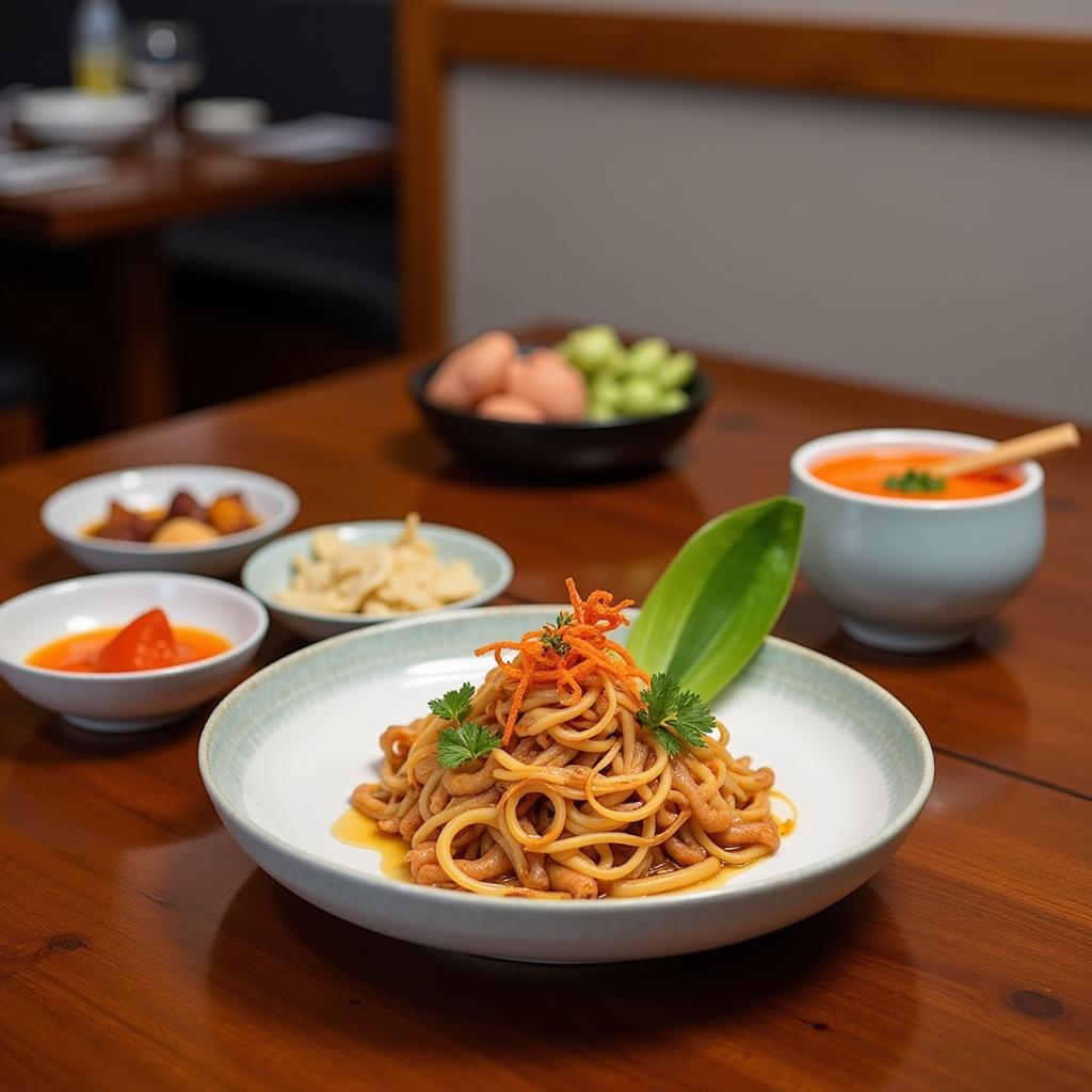 Egg dishes served in Hanoi restaurants, including cha trung hap and canh chua ca.