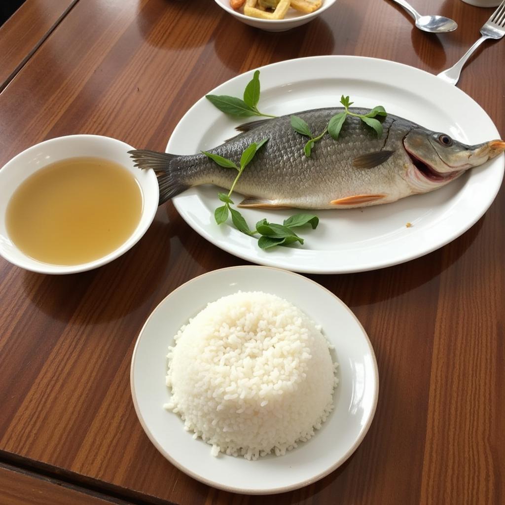 An IBS-friendly meal at a Hanoi restaurant.