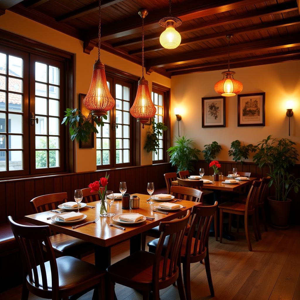 Traditional Hanoi Restaurant Interior