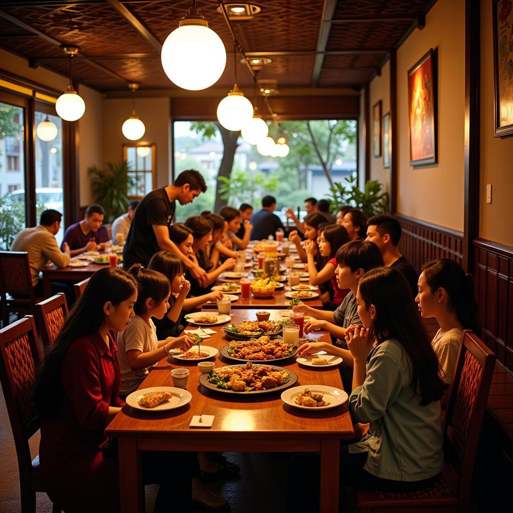 Enjoying Sunday Rice at a Hanoi Restaurant