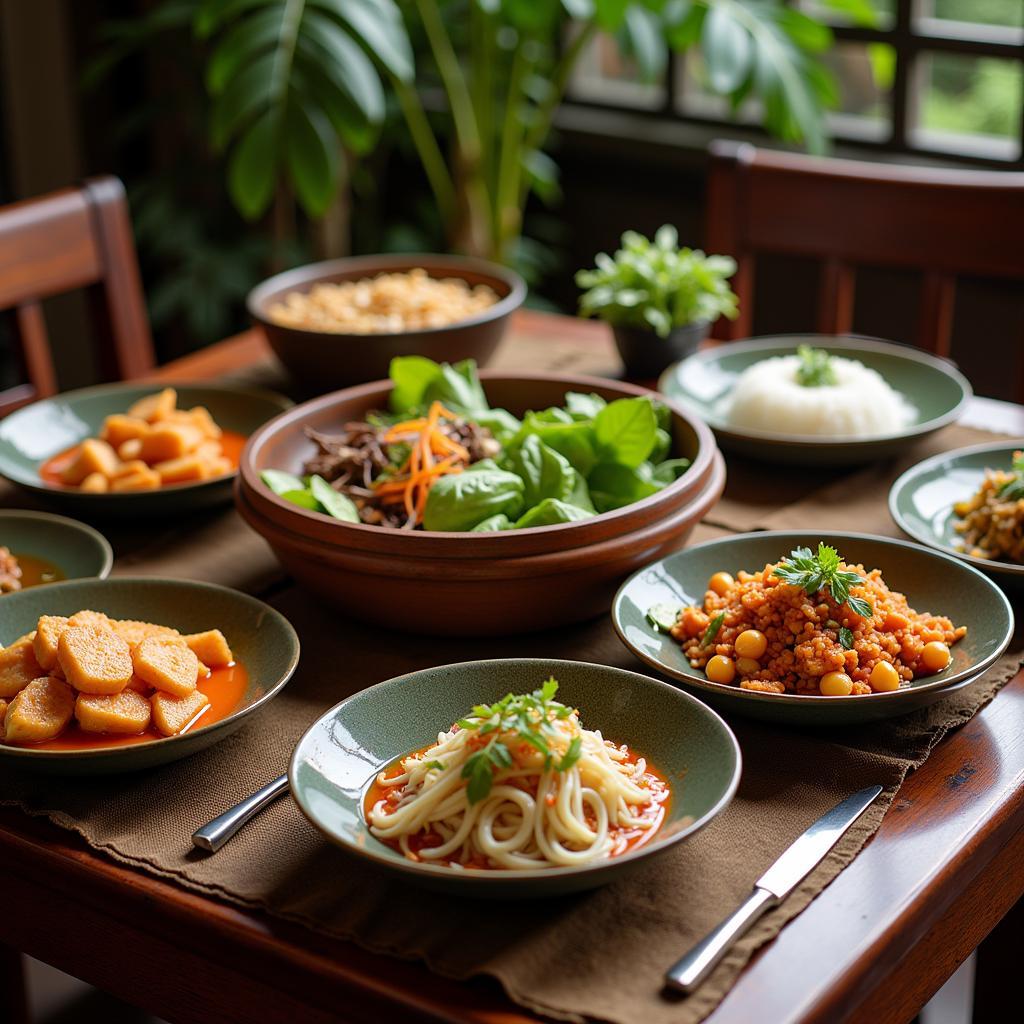 Traditional Meal in a Hanoi Restaurant