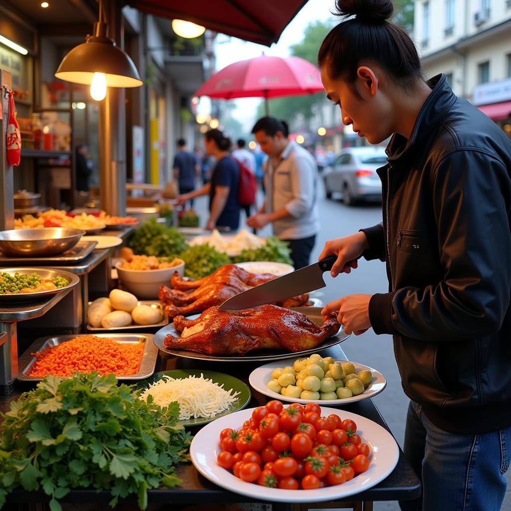 Hanoi Roasted Duck Street Food Vendor