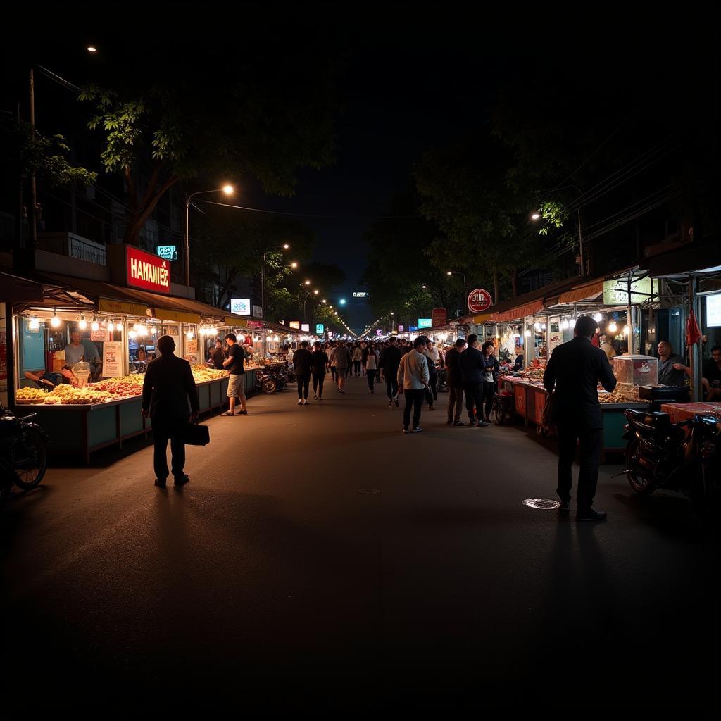 Hanoi Night Market Scene on Saturday