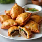 Hanoi Savory Street Food: Crispy Banh Goi pastries filled with savory ingredients.