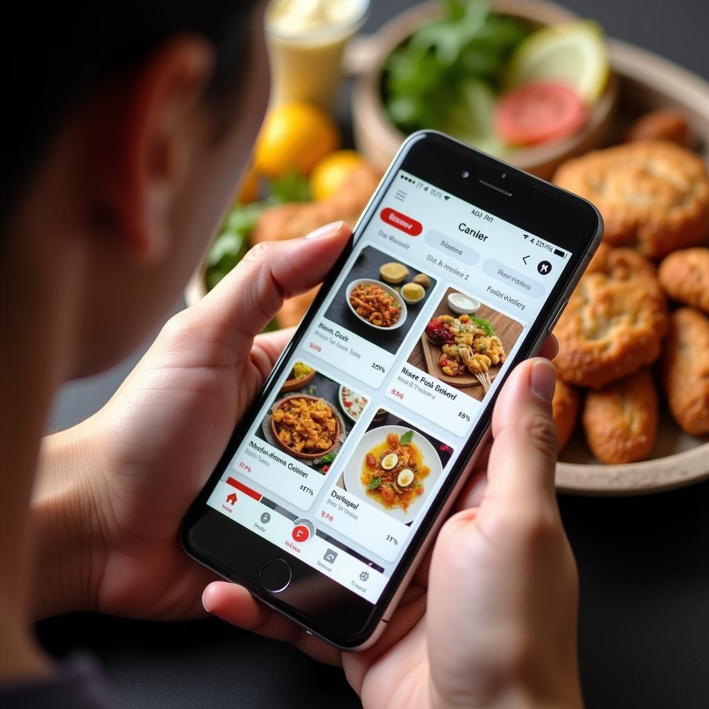 Ordering Hanoi street food online via a mobile app