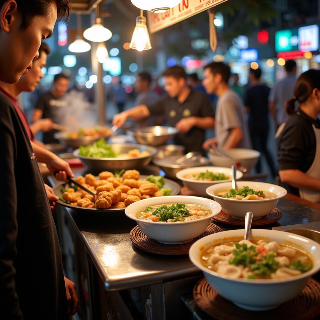 Hanoi Street Food Scene with Pho and Bun Cha