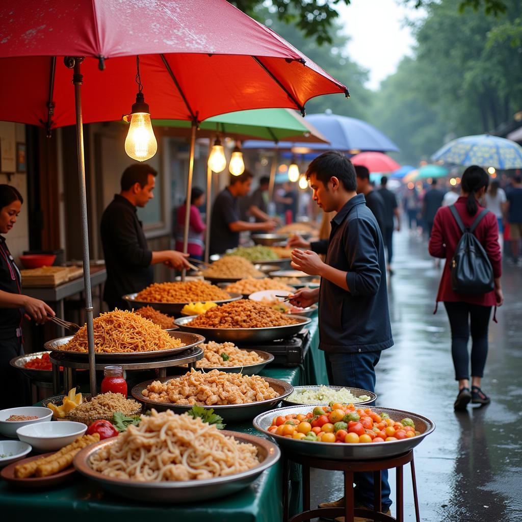 Hanoi Street Food in the Rain