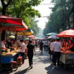 Hanoi Street Food Scene on a Saturday Morning