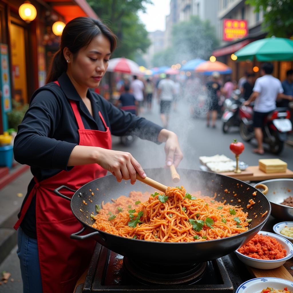 Tteokbokki from a Hanoi Street Vendor