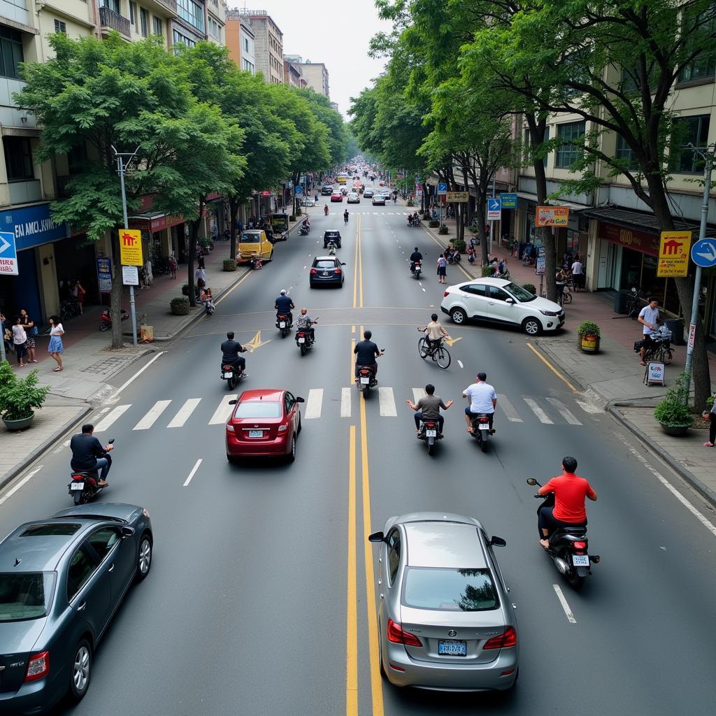 Busy intersection in Hanoi