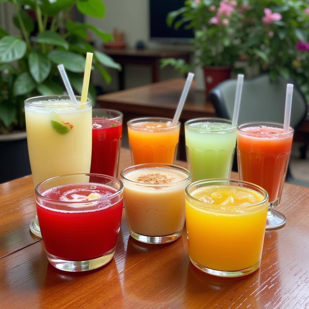 Refreshing summer drinks in Hanoi, including sugarcane juice and chè.