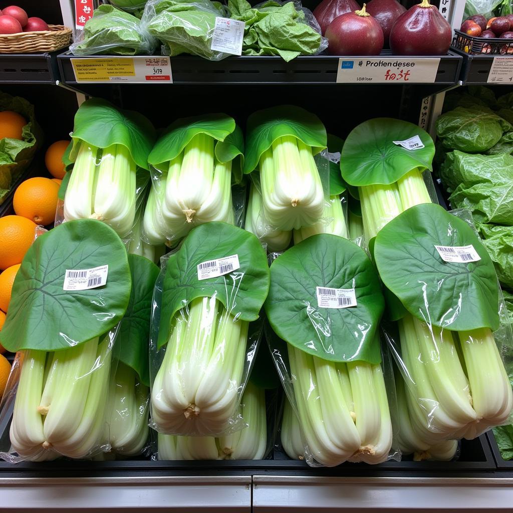 Lotus Leaves in a Hanoi Supermarket