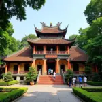 Hanoi's Temple of Literature, a historic landmark showcasing traditional Vietnamese architecture