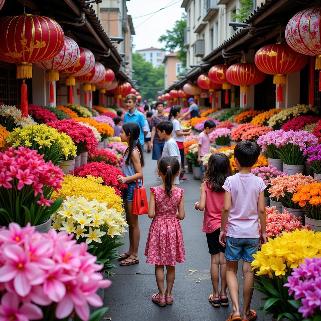 Hanoi Flower Market during Tet