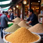 Buckwheat at a traditional market in Hanoi