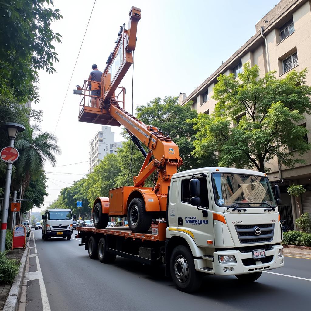 Transporting Aerial Work Platforms in Hanoi