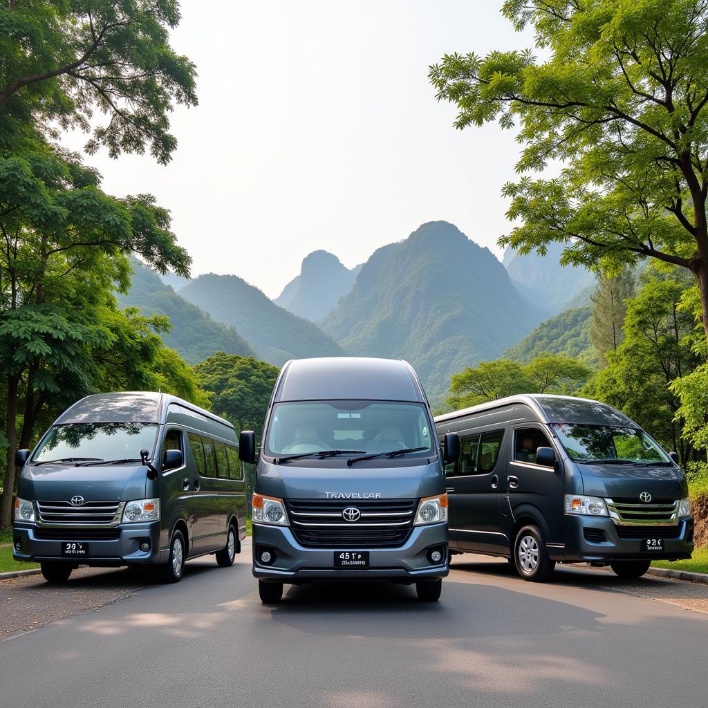 TRAVELCAR's fleet of vehicles for Hanoi tours.