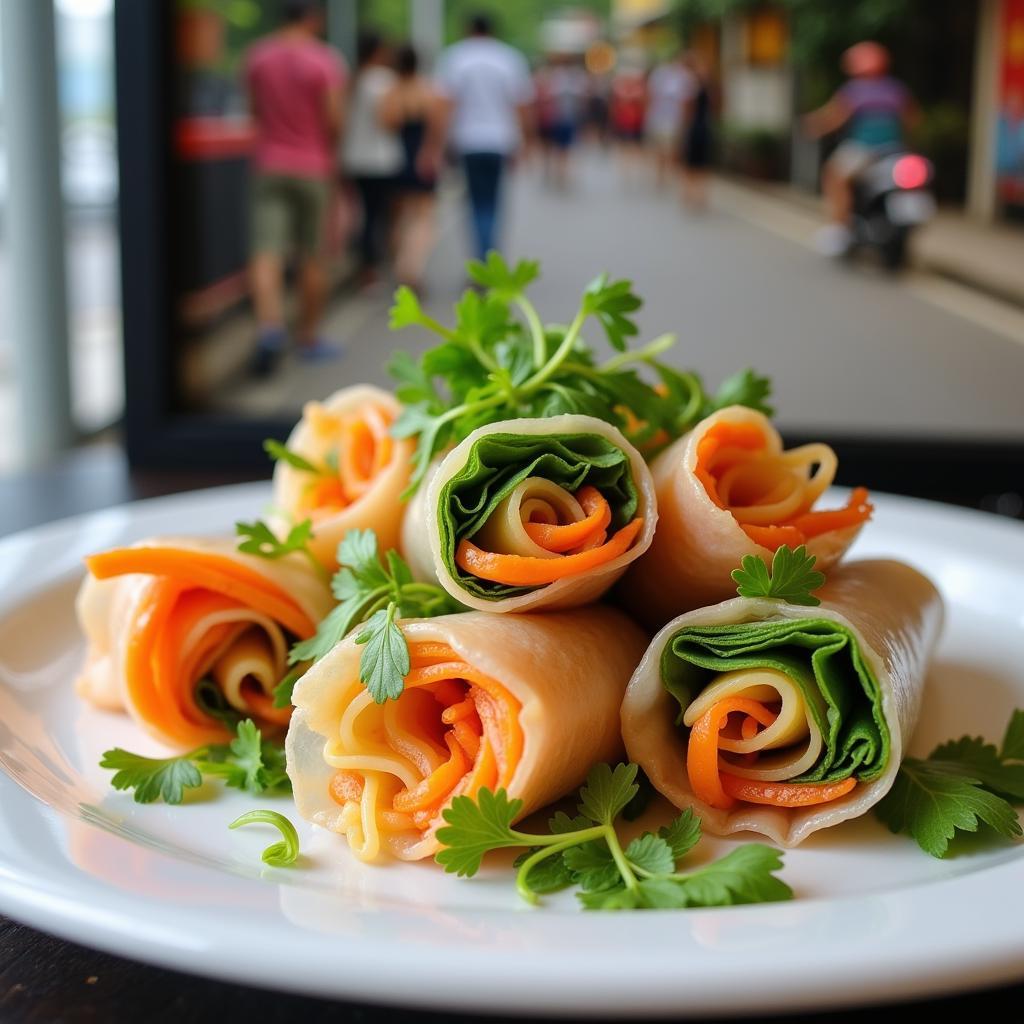 Fresh Vegetarian Spring Rolls in Hanoi