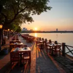 Restaurants overlooking West Lake in Hanoi